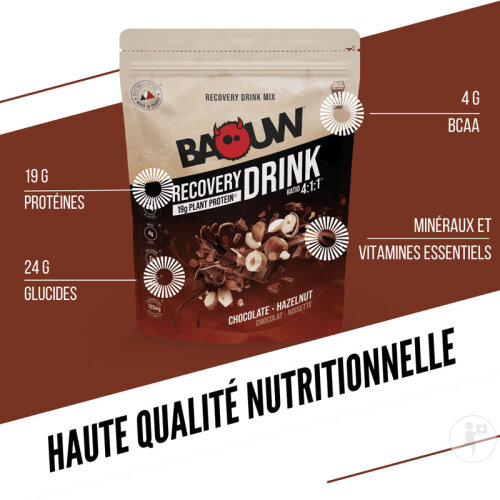 Baouw Boisson De Récupération Chocolat Noisette 500g-2