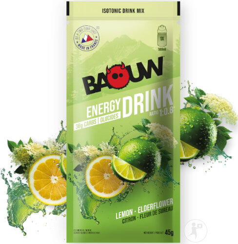 Baouw Boisson Isotonique Sachet Citron Vert-Fleur De Sureau 45g