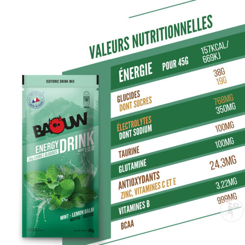 Baouw Boisson Isotonique Sachet Menthe Mélisse 45g-7