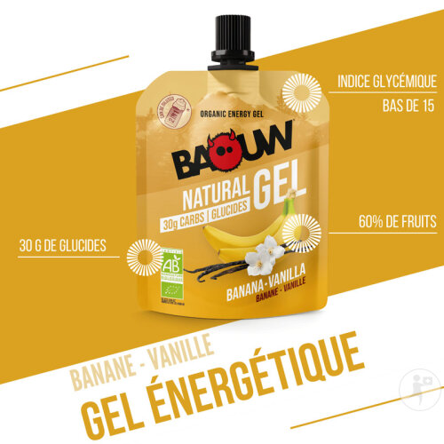 Baouw Gel Énergétique Naturel Bio Banane Vanille 85g-2