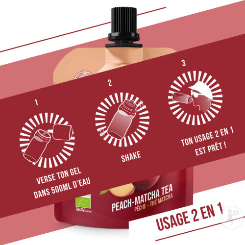 Baouw Gel Énergétique Naturel Bio Pêche Thé Matcha 85g-6