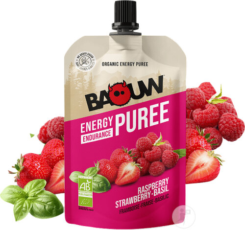 Baouw Purée Énergétique Bio Framboise Fraise Basilic 90g