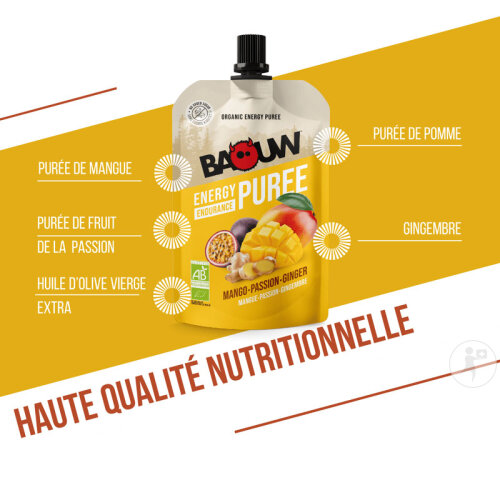 Baouw Purée Énergétique Bio Mangue Passion Gingembre 90g-2