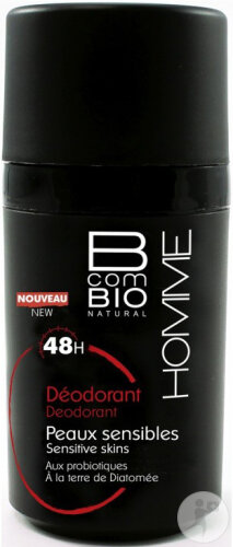 BcomBio Natural Homme Déodorant 48h Peaux Sensibles 50ml