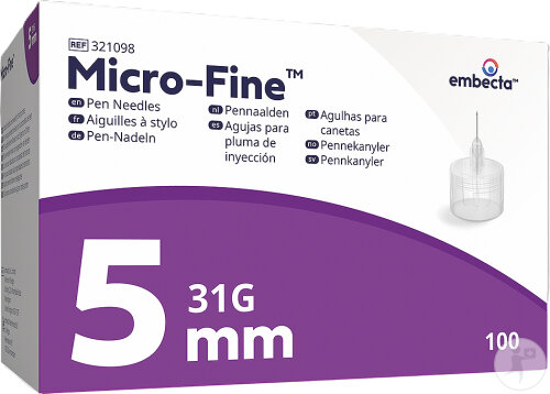 Embecta Microfine Aiguilles À Stylo 31gx5mm 100 Pièces