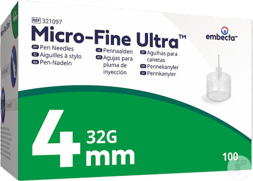 Embecta Microfine Ultra Aiguilles À Stylo 4mm 32g Easyflow 100 Pièces