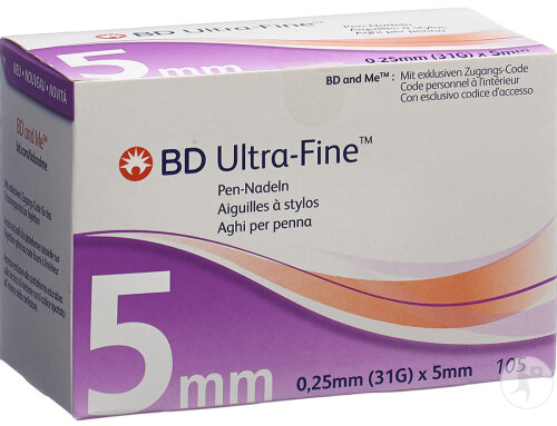 BD Ultra-Fine Aiguille Stylos 31G 0,25x5mm 105 Pièces