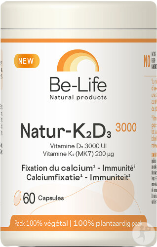 Be-Life Natur K2D3 3000 Pot 60 Gélules
