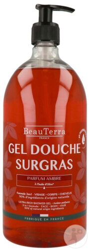 Beauterra Gel Douche Surgras Ambre Flacon Pompe 1l