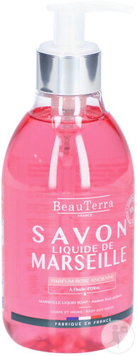 BeauTerra Savon Liquide De Marseille Rose Ancienne Flacon Pompe 1l