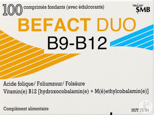 Befact Duo B9-B12 100 Comprimés Fondants