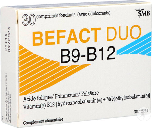 Befact Duo B9-B12 30 Comprimés Fondants