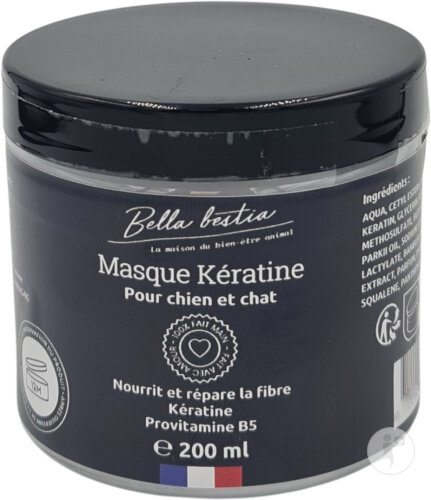 Bella Bestia Masque Kératine Pour Chien Et Chat Pot 200ml