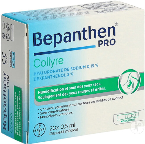 Bepanthen Pro Gouttes Occulaires 5ml 20 Monodoses