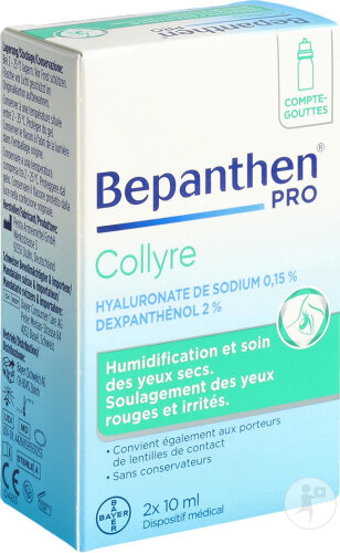 Bepanthen Pro Gouttes Oculaires Flacon 2x10ml