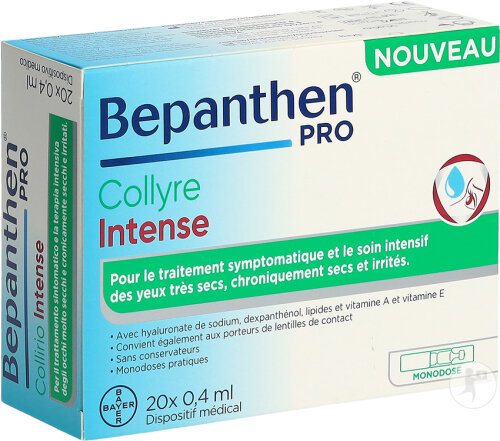 Bepanthen Pro Gouttes Oculaires Intense 20 Monodoses