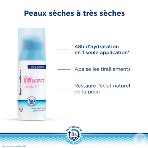 BepanthenDerma Crème Nutritive Reconstituante Visage Peaux Sèches À Très Sèches 50ml-3