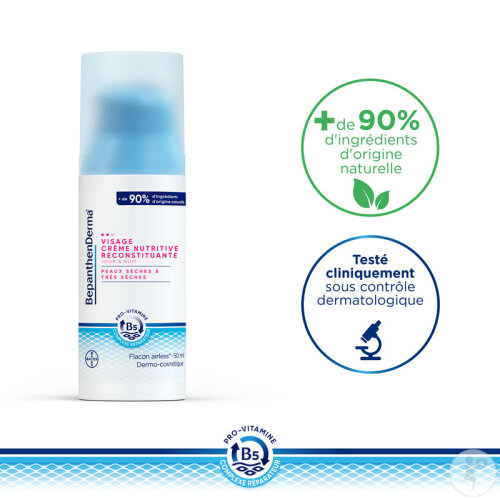 BepanthenDerma Crème Nutritive Reconstituante Visage Peaux Sèches À Très Sèches 50ml-4