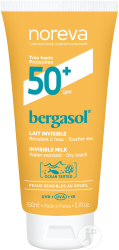 Noreva Bergasol IP50+ Lait Invisible Peaux Sensibles Au Soleil 150ml