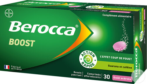 Berocca Boost Vitamines/Caféine Et Guarana Magnésium Et Zinc 30 Comprimés Effervescents