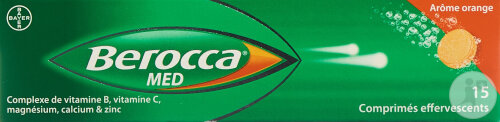 Bayer Berocca Med Arôme Orange 15 Comprimés Effervescents