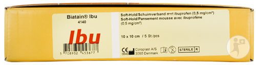 Coloplast Biatain Ibu Pansement Softhold + Ibuproféne 10x10cm 5 Pièces (4140)