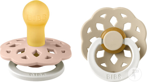 Bibs Bohème Glow Sucette Latex Rond Taille 1 Bébés 0+ Mois Blush-Vanilla 2 Pièces
