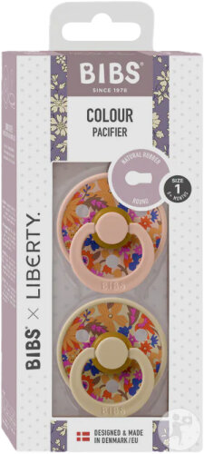 Bibs 1 Sucette Liberty Garden Blossom Blush 2 Pièces
