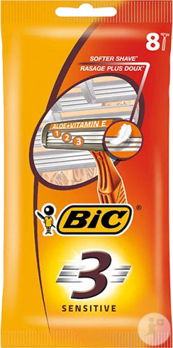 Bic 3 Sensitive Rasoirs Jetables 8 Pièces