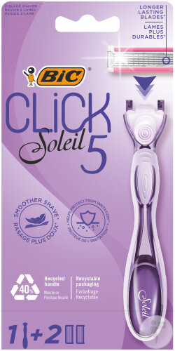 Bic Click 5 Soleil Rasoir Rechargeable 1 Pièce + Recharges 2 Pièces