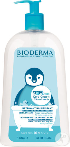 Bioderma ABCDerm Cold-Cream Crème Lavante Nettoyante Nourrissante Bébés Et Enfants 1l