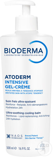 Bioderma Atoderm Intensive Gel-Crème Peau Très Sèche Sensible Iritée À Atopique 500ml
