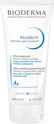 Bioderma Atoderm Intensive Gel Moussant Peau Sensible Très Sèche À Atopique  Nouvelle Formule 200ml