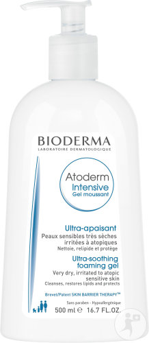 Bioderma Atoderm Intensive Gel Moussant Ultra-Apaisant Peaux Sensibles Très Sèches 500ml
