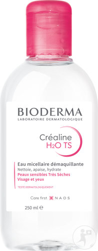 Bioderma Créaline H2O TS Eau Micellaire Hydratante Visage Et Yeux Peaux Sensibles Très Sèches 250ml