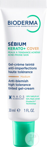 Bioderma Sébium Kerato+ Cover Gel-Crème Teinté Anti-Imperfections Tube 30ml