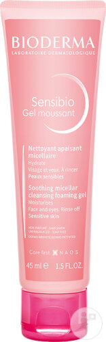 Bioderma Sensibio Gel Moussant Nettoyant Apaisant Visage Pour Peaux Sensibles 45ml