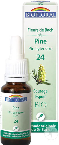Biofloral 24 Pine Pin Sylvestre Fleur De Bach Flacon Compte-Gouttes Bio Demeter 20ml