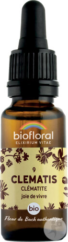 Biofloral Fleurs De Bach 09 Clematis/Clématite Vitalité Et Joie De Vivre Bio 20ml