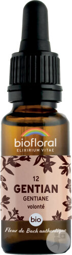 Biofloral Fleurs De Bach 12 Gentian/Gentiane Force Et Volonté Bio 20ml