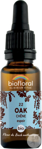 Biofloral Fleurs De Bach 22 Oak/Chêne Courage Et Espoir Bio 20ml