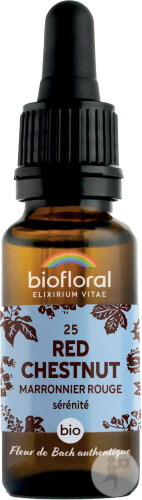 Biofloral Fleurs De Bach 25 Red Chestnut/Marronier Rouge Confiance Et Sérénité Bio 20ml