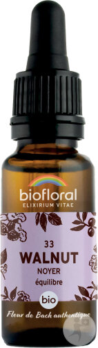 Biofloral Fleurs De Bach 33 Walnut/Noyer Équilibre Et Calme Bio 20ml