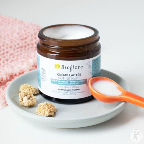 Bioflore Crème Lactée Bonne Nuit Teint Frais Et Reposé acide Hyaluronique Fleur Oranger 60g-4