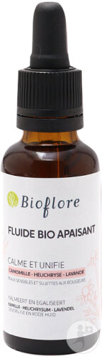 Bioflore Fluide Bio Apaisant Anti-Rougeur Calmant Unifiant Camomilles Hélichryse 30ml