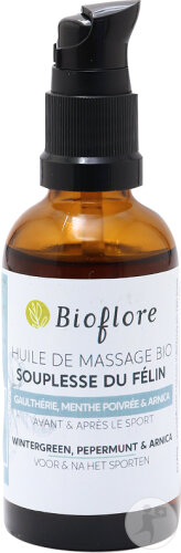 Bioflore Huile Massage Souplesse Du Félin Réconfort Musculaire Articulaire 50 ml + Pompe
