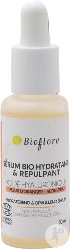 Bioflore Sérum Bio Hydratant Repulpant Fleur Oranger Sans Eau Ajoutée 2% Acide Hyaluronique 30ml