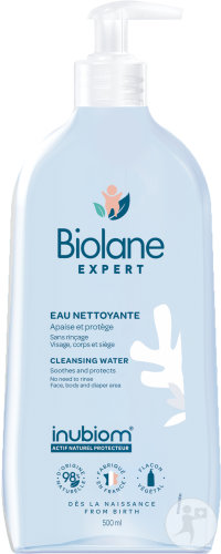 Biolane Expert Eau Nettoyante Visage Corps Et Siège Toutes Peaux Flacon-Pompe 500ml