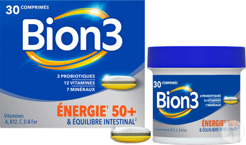 Bion3 Énergie 50+ Complément Alimentaire Équilibre Intestinal 90 Comprimés