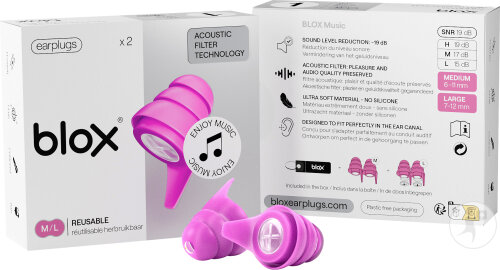 Blox Music Bouchons D’Oreille Rose 1 Paire